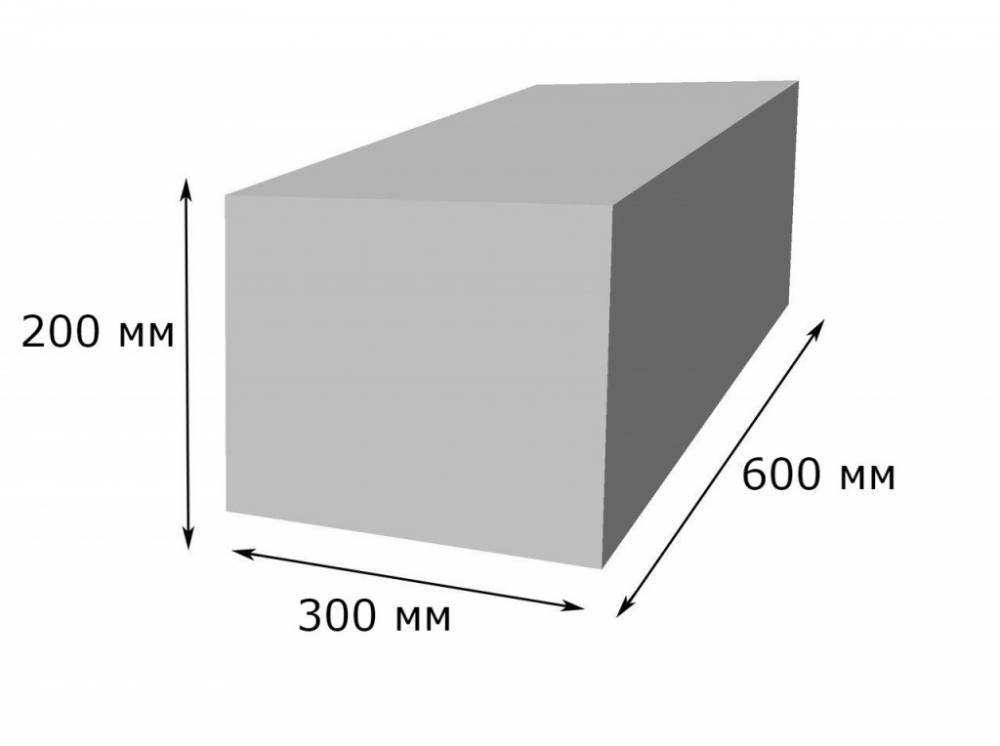 Блок газосиликатный стеновой D500 600*200*300 (поштучно со склада)