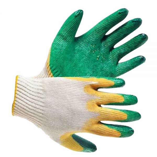 Перчатки  с 2-м латексным обливом зеленые